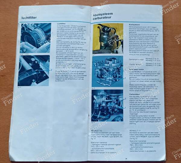 Manuel de bord & d'entretien - RENAULT 15 / 17 (R15 - R17) - 7701439793- 4