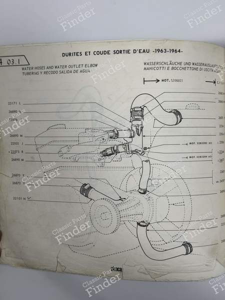 Simca 1000 82° Thermostat - SIMCA 900 / Simc'4 / 1000 / 1005 / 1006 / 1118 /Abarth 1150 - 23171L- 7