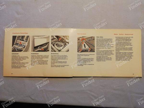 Manuel de bord - Classe S - MERCEDES BENZ S (W116) - A1165841396 / 6500 4720- 5