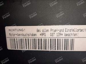 ENGINE TYPE APG 1.8 20V 125 HP - AUDI A3 (8L) - APG- thumb-1