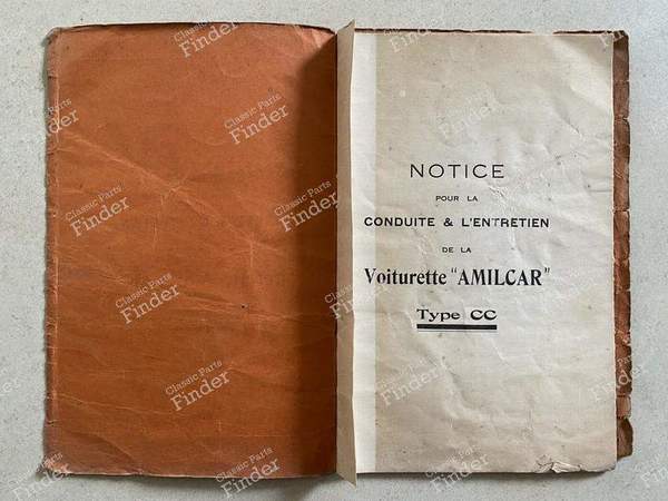 Notice d'utilisation, conduite et entretien - AMILCAR CC - 1