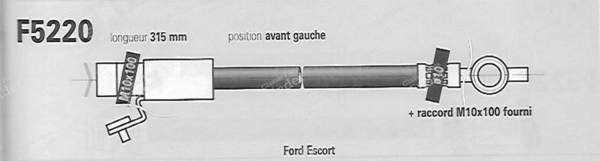 Paire de flexibles avant gauche et droite - FORD Escort / Orion (MK5 & 6) - F5220/F5221- 2