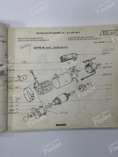 Anker des Anlassers - SIMCA 900 / Simc'4 / 1000 / 1005 / 1006 / 1118 /Abarth 1150 - 58158H / 23238- 6