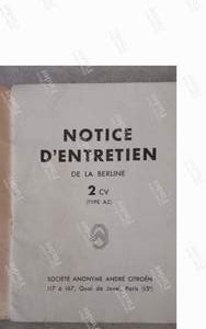 Service manual AZ version - CITROËN 2CV - Avril 1955 / A.C 5093- thumb-1