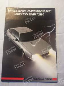 Brochure + Poster - CITROEN CX 25 GTI Turbo - Series 1 for CITROËN CX