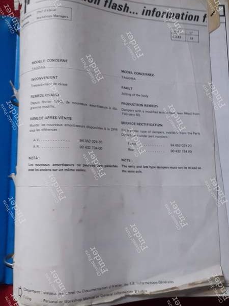 Manuel de reparation - TALBOT Tagora - #32- 5